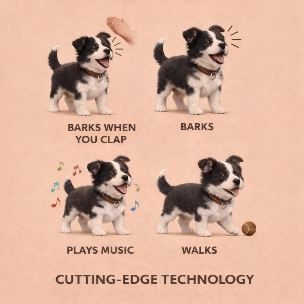 Interactive Robot Puppy Plush Lifelike Walking & Barking