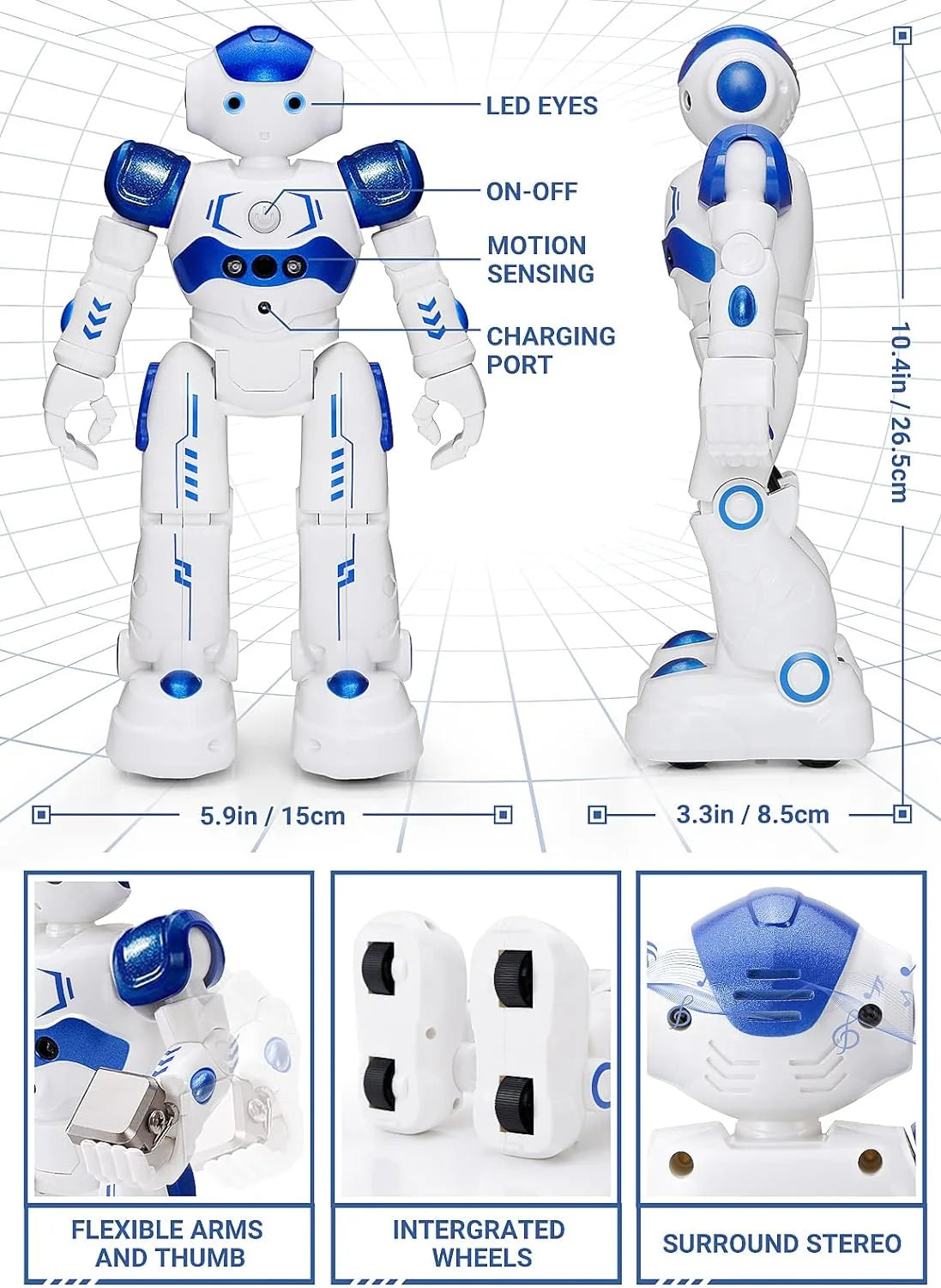 Interactive Robot Toy Gesture & Remote 50 Actions