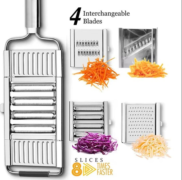 Interchangeable Stainless Steel Multi-Function Vegetable Slicer