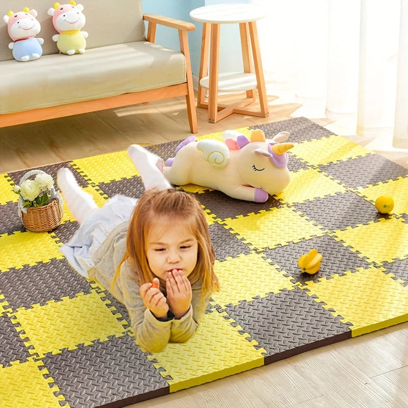 Interlocking Play Tiles Cushioned Non-Slip Water-Resistant Set of 10