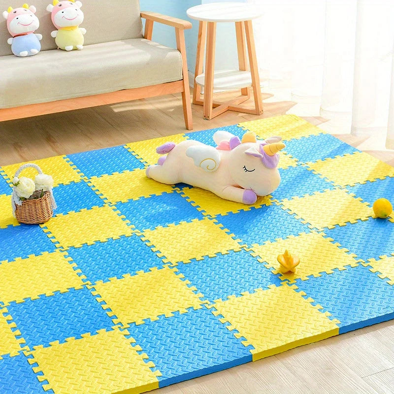 Interlocking Play Tiles Cushioned Non-Slip Water-Resistant Set of 10