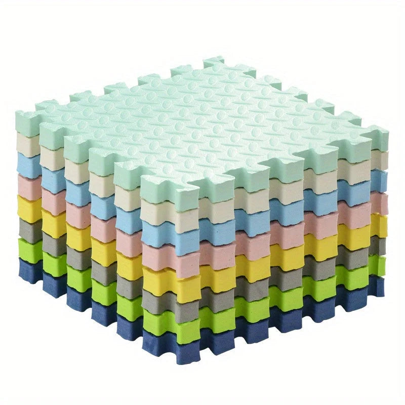 Interlocking Play Tiles Cushioned Non-Slip Water-Resistant Set of 10