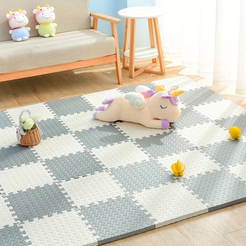 Interlocking Play Tiles Cushioned Non-Slip Water-Resistant Set of 10