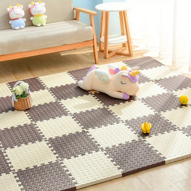 Interlocking Play Tiles Cushioned Non-Slip Water-Resistant Set of 10