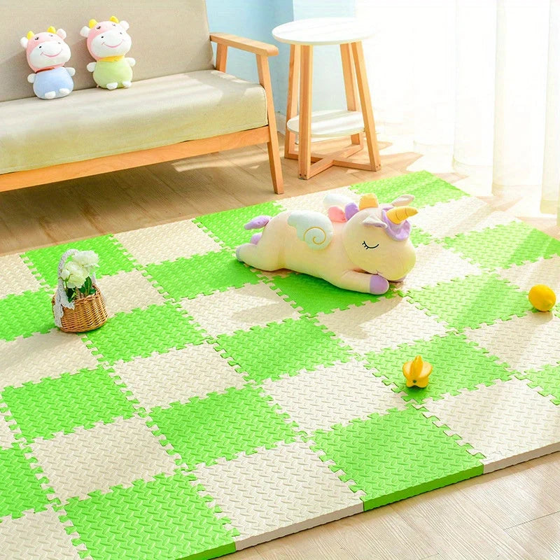Interlocking Play Tiles Cushioned Non-Slip Water-Resistant Set of 10