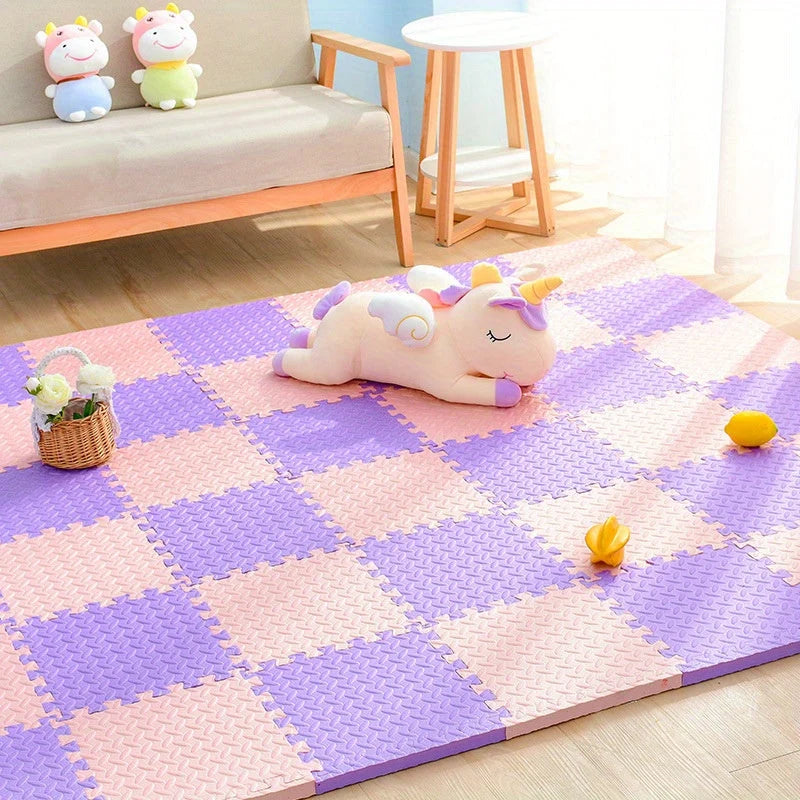 Interlocking Play Tiles Cushioned Non-Slip Water-Resistant Set of 10