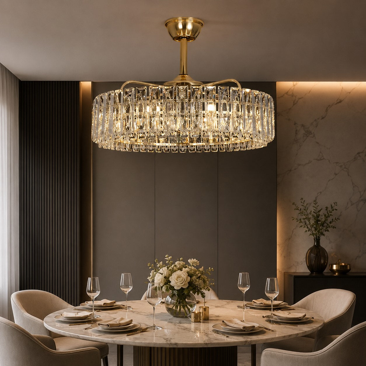 Invisible Blade Dimmable Ceiling Fan Light (3-Speed)