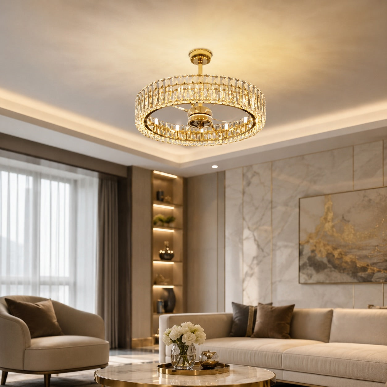 Invisible Blade Dimmable Ceiling Fan Light (3-Speed)
