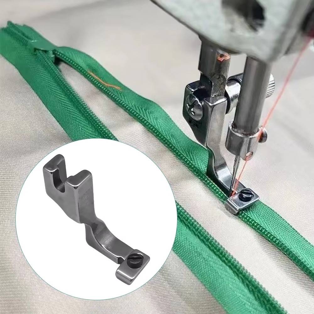 Invisible Zipper Foot Screw-Adjusted Width Grooved Guides