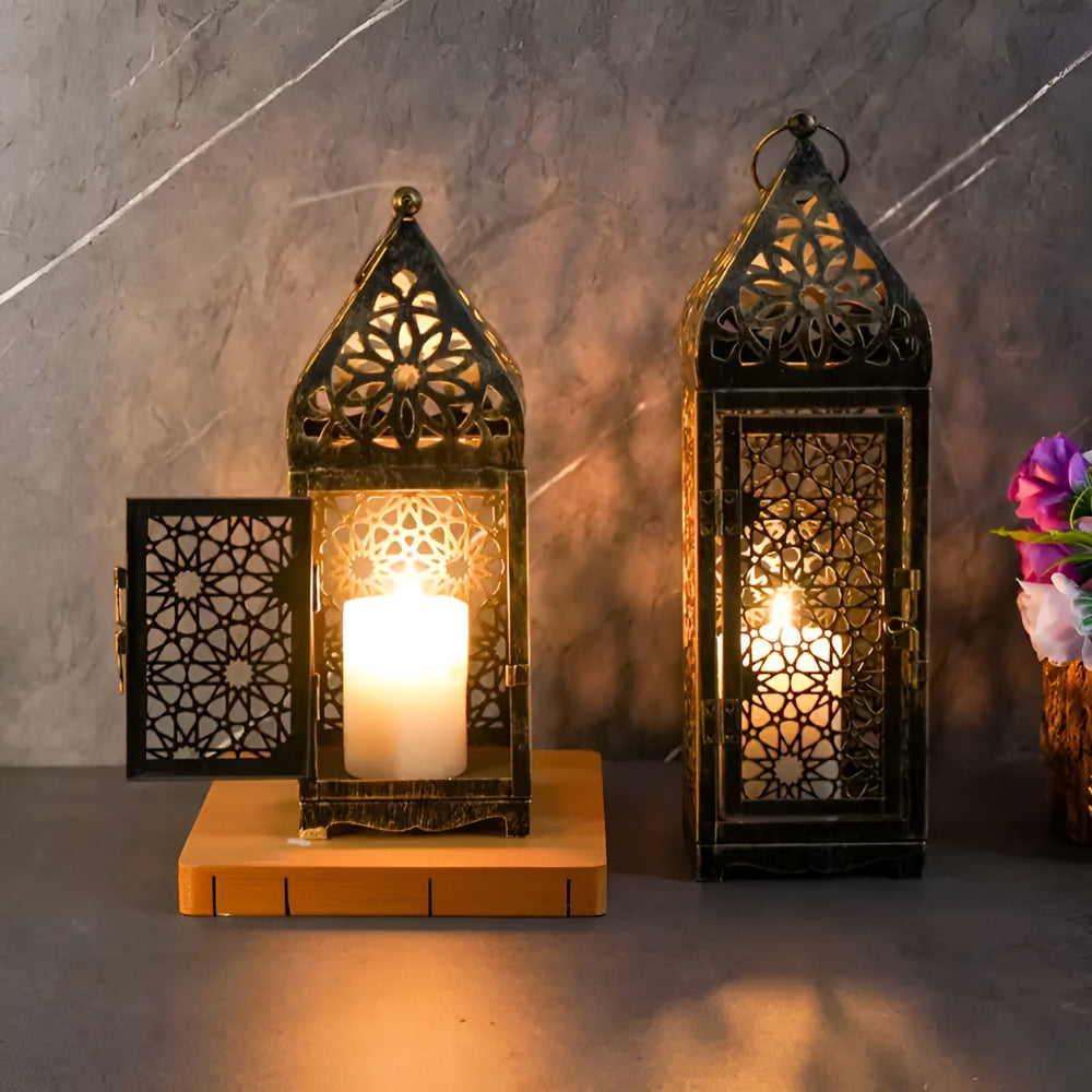 Iron Middle Eastern Openwork Candle Holder (Fits Tealight & Stick Candles)