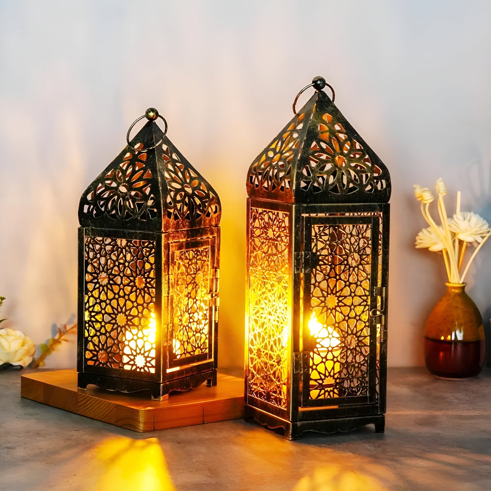 Iron Middle Eastern Openwork Candle Holder (Fits Tealight & Stick Candles)