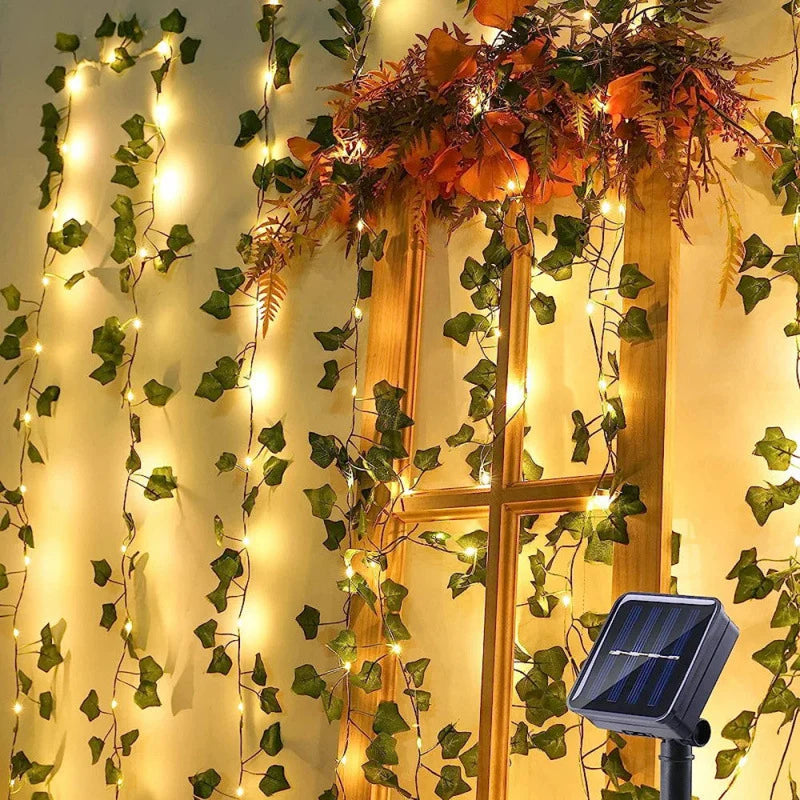 Ivy Garland Realistic Leaves Warm White LEDs Battery-Operated