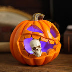 Jack O'Lantern Ornament Realistic Carved Resin Skull Insert