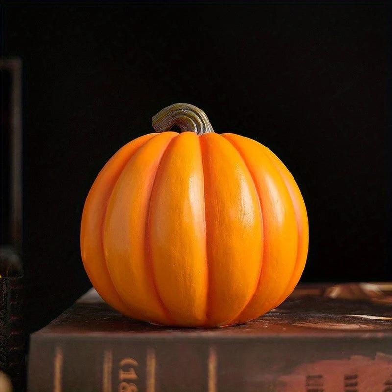 Jack O'Lantern Ornament Realistic Carved Resin Skull Insert