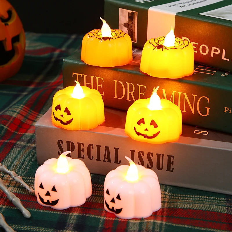 Jack-O'-Lantern Tea Light Flameless LED Battery-Powered