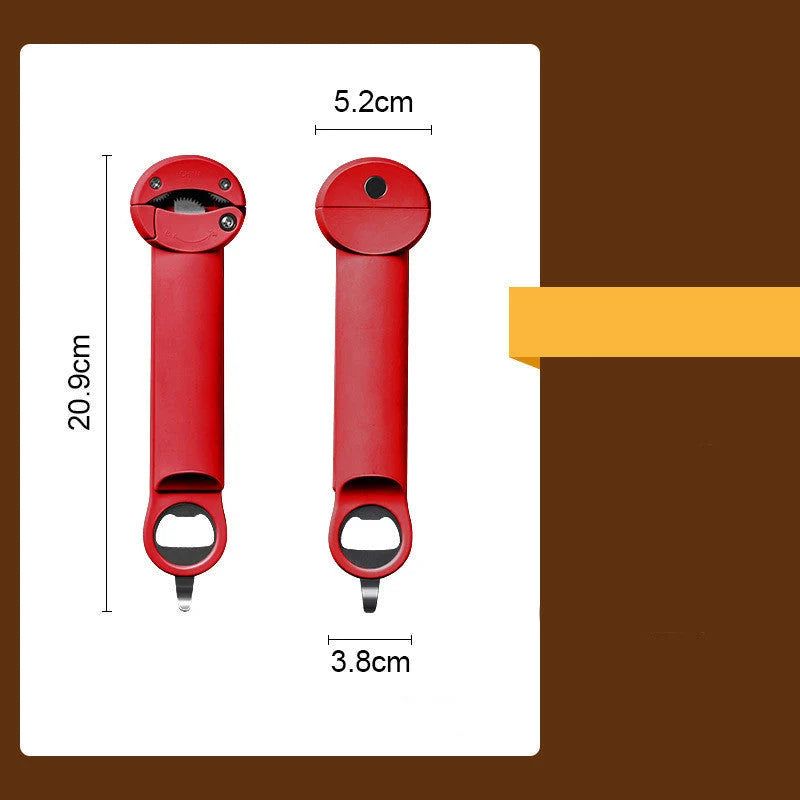Jar, Bottle & Can Opener Stainless Steel Ergonomic Handle