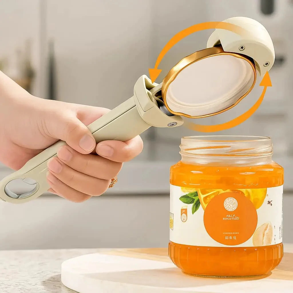 Jar & Bottle Opener Adjustable Grip Magnetic Back