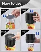 Jar Vacuum Sealer One-Touch Rechargeable Fits 3.4 Inch Jars