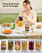 Jar Vacuum Sealer One-Touch Rechargeable Fits 3.4 Inch Jars