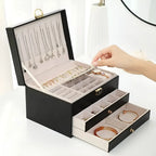 Jewelry Box Multi-Layer Faux Leather & Soft Lining
