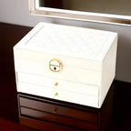Jewelry Box Multi-Layer Faux Leather & Soft Lining