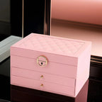 Jewelry Box Multi-Layer Faux Leather & Soft Lining