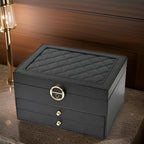 Jewelry Box Multi-Layer Faux Leather & Soft Lining