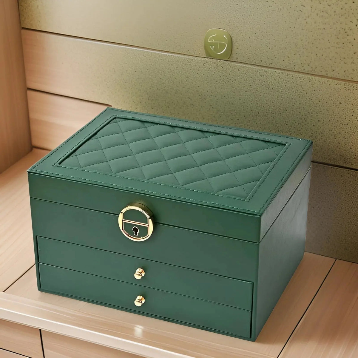Jewelry Box Multi-Layer Faux Leather & Soft Lining