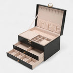 Jewelry Box Multi-Layer Leather Soft Interior
