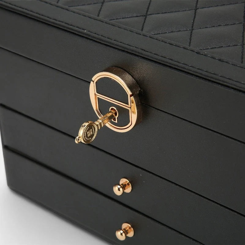 Jewelry Box Multi-Layer Leather Soft Interior