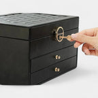 Jewelry Box Multi-Layer Leather Soft Interior
