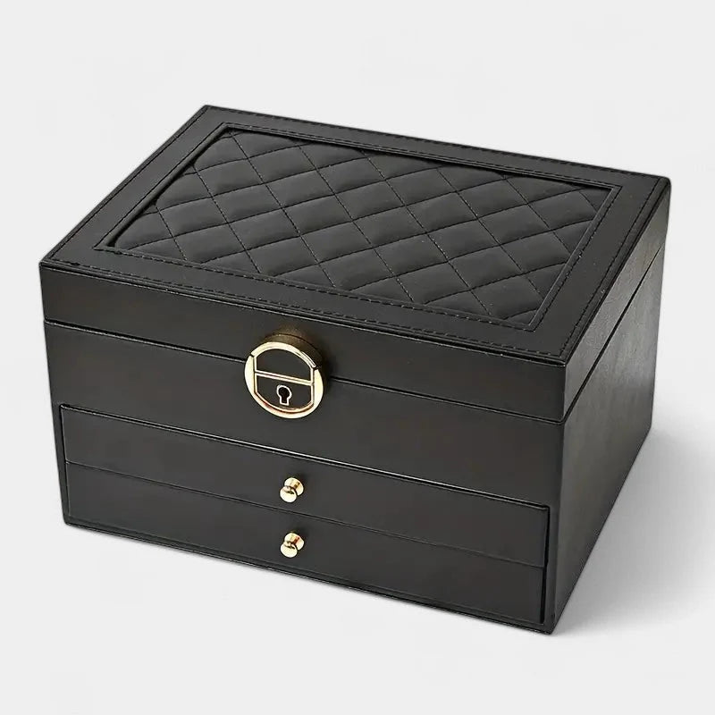 Jewelry Box Multi-Layer Leather Soft Interior