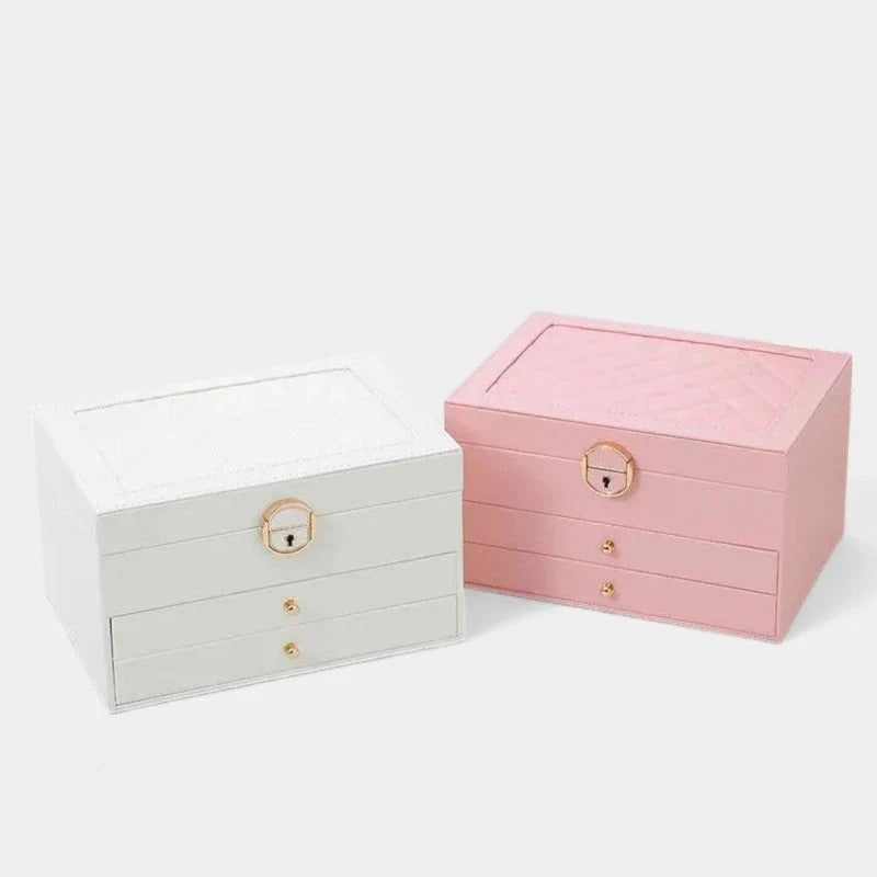 Jewelry Box Multi-Layer Leather Soft Interior