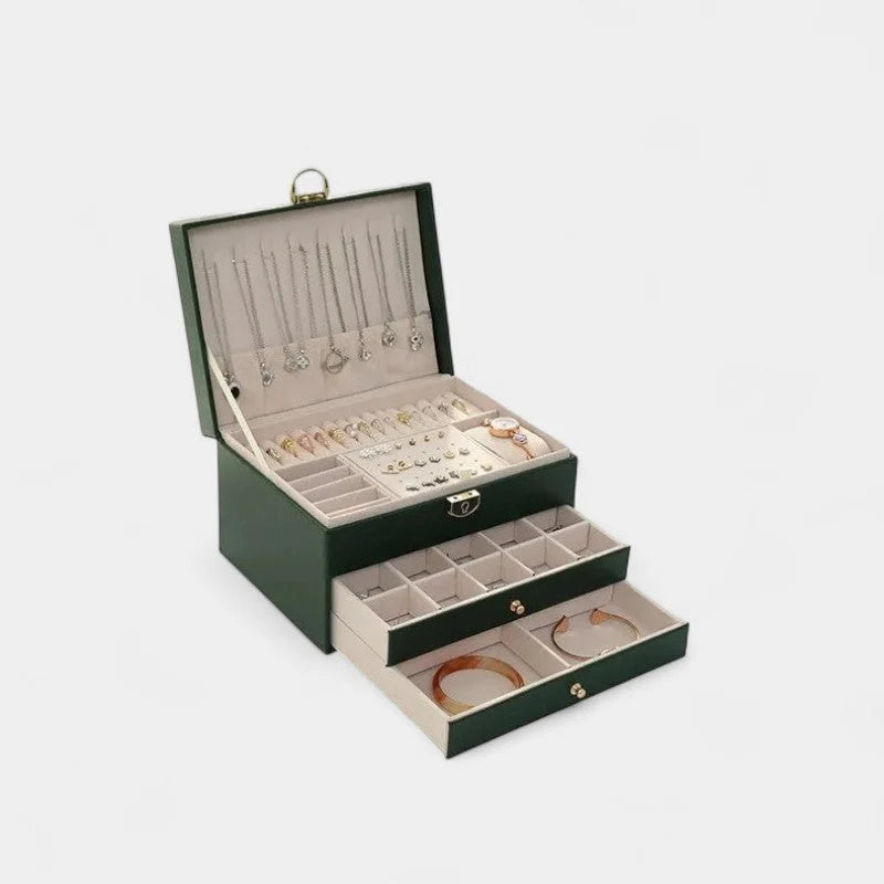 Jewelry Box Multi-Layer Leather Soft Interior