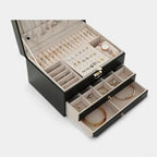 Jewelry Box Multi-Layer Leather Soft Interior