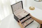 Jewelry Box Multi-Layer Soft-Lined Multiple Compartments