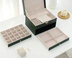 Jewelry Box Multi-Layer Soft-Lined Multiple Compartments