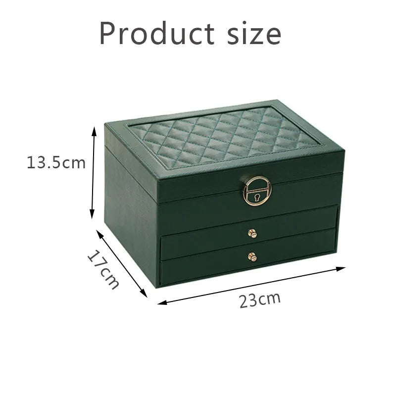 Jewelry Box Multi-Layer Soft-Lined Multiple Compartments
