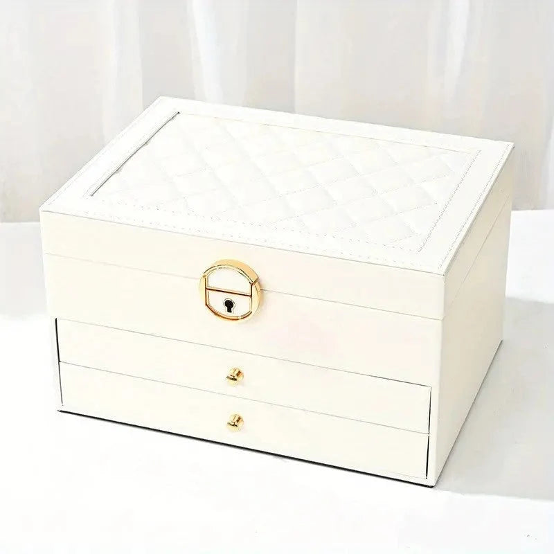Jewelry Box Multi-Layer Soft-Lined Multiple Compartments