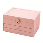 Jewelry Box Multi-Layer Soft-Lined Multiple Compartments