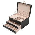 Jewelry Box Multi-Layer Soft-Lined Multiple Compartments