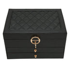 Jewelry Box Multi-Layer Soft-Lined Multiple Compartments