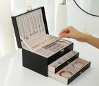 Jewelry Box Multi-Layer Soft-Lined Multiple Compartments