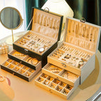Jewelry Box PU Leather Multi-Compartment Travel-Friendly