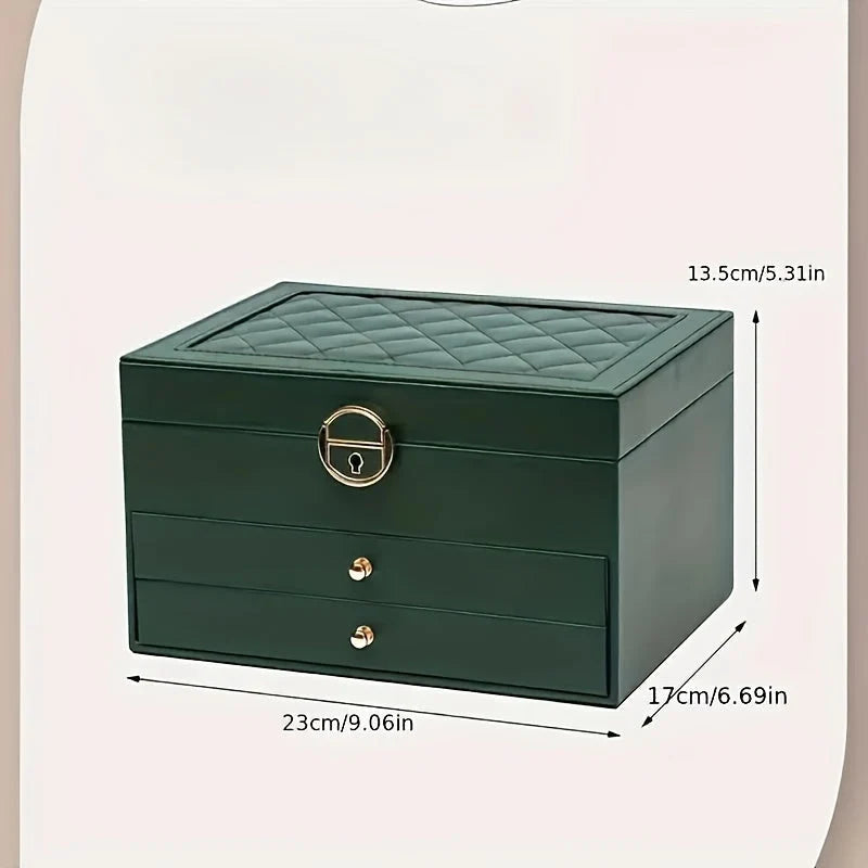 Jewelry Box PU Leather Multi-Compartment Travel-Friendly