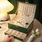 Jewelry Box PU Leather Multi-Compartment Travel-Friendly