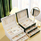 Jewelry Box PU Leather Multi-Compartment Travel-Friendly