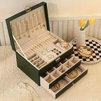 Jewelry Box PU Leather Multi-Compartment Travel-Friendly