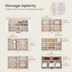 Jewelry Box Six Pull-Out Tiers Velvet-Lined Mirror & Locking