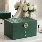 Jewelry Organizer Leather Multi-Layer Travel-Friendly